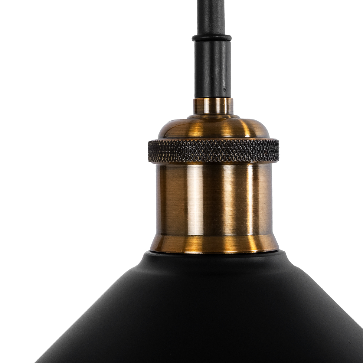 GloboStar® ANBET 01121 Vintage Επιτοίχιο Φωτιστικό Απλίκα Μονόφωτο 1 x E27 IP20 Μαύρο & Χρυσό Μέταλλο - Μ26 x Π38 x Υ27cm