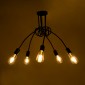 GloboStar® PAULELI 01127 Μοντέρνο Φωτιστικό Οροφής Πλέγμα Πολύφωτο 5 x E27 IP20 Μαύρο Μέταλλο - Μ76 x Π76 x Υ45cm
