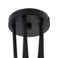 GloboStar® PAULELI 01127 Μοντέρνο Φωτιστικό Οροφής Πλέγμα Πολύφωτο 5 x E27 IP20 Μαύρο Μέταλλο - Μ76 x Π76 x Υ45cm