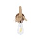 GloboStar® FLEDI 01134 Vintage Επιτοίχιο Φωτιστικό Απλίκα Μονόφωτο 1 x E27 IP20 Χάλκινο Μέταλλο με Μπεζ Σχοινί - Μ10 x Π25 x Υ15cm