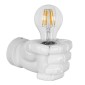 GloboStar® FIST 01137 Μοντέρνο Επιτοίχιο Φωτιστικό Απλίκα Μονόφωτο 1 x E27 IP20 Λευκό Γύψο - Μ15 x Π10 x Υ10cm