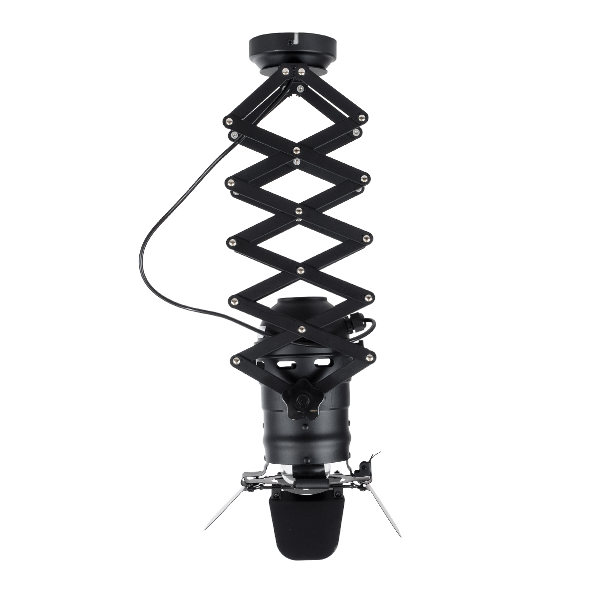 GloboStar® BROADWAY 01140 Vintage Φωτιστικό Οροφής Πλέγμα Μονόφωτο 1 x E27 IP20 Μαύρο Μέταλλο - Μ28 x Π25 x Υ100cm
