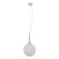GloboStar® SPHERE 01143 Μοντέρνο Κρεμαστό Φωτιστικό Μπάλα Μονόφωτο 1 x E27 IP20 Λευκό Γυαλί - Μ25 x Π25 x Υ46.5cm