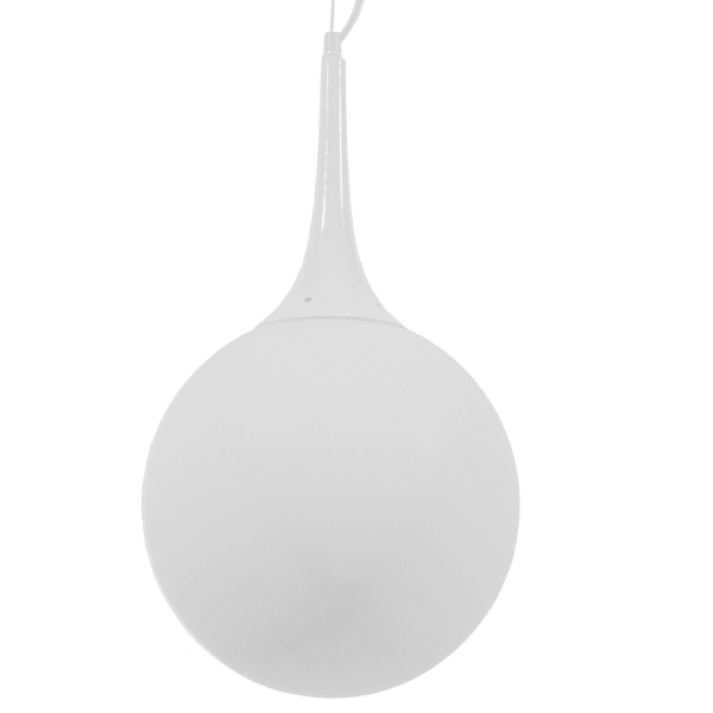 GloboStar® SPHERE 01143 Μοντέρνο Κρεμαστό Φωτιστικό Μπάλα Μονόφωτο 1 x E27 IP20 Λευκό Γυαλί - Μ25 x Π25 x Υ46.5cm