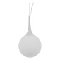 GloboStar® SPHERE 01143 Μοντέρνο Κρεμαστό Φωτιστικό Μπάλα Μονόφωτο 1 x E27 IP20 Λευκό Γυαλί - Μ25 x Π25 x Υ46.5cm