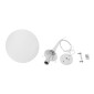 GloboStar® SPHERE 01143 Μοντέρνο Κρεμαστό Φωτιστικό Μπάλα Μονόφωτο 1 x E27 IP20 Λευκό Γυαλί - Μ25 x Π25 x Υ46.5cm