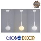 GloboStar® SPHERE 01143 Μοντέρνο Κρεμαστό Φωτιστικό Μπάλα Μονόφωτο 1 x E27 IP20 Λευκό Γυαλί - Μ25 x Π25 x Υ46.5cm