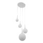 GloboStar® DORI 01144 Μοντέρνο Κρεμαστό Φωτιστικό Μπάλα Πολύφωτο 4 x E27 IP20 Λευκό Γυαλί - Μ75 x Π75 x Υ52cm