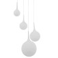 GloboStar® DORI 01144 Μοντέρνο Κρεμαστό Φωτιστικό Μπάλα Πολύφωτο 4 x E27 IP20 Λευκό Γυαλί - Μ75 x Π75 x Υ52cm