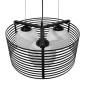 GloboStar® KEVIA 01150 Μοντέρνο Κρεμαστό Φωτιστικό Πλέγμα Τρίφωτο 3 x E27 IP20 Μαύρο Μέταλλο με Λευκό Γυαλί - Μ40 x Π40 x Υ17.5cm