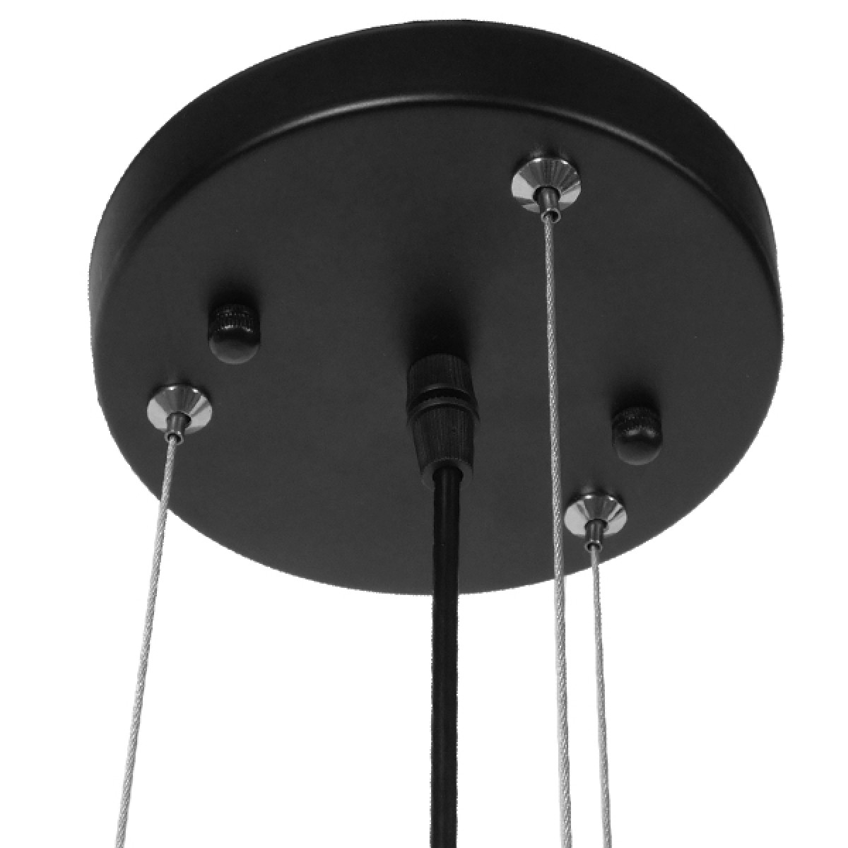 GloboStar® KEVIA 01150 Μοντέρνο Κρεμαστό Φωτιστικό Πλέγμα Τρίφωτο 3 x E27 IP20 Μαύρο Μέταλλο με Λευκό Γυαλί - Μ40 x Π40 x Υ17.5cm