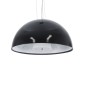 GloboStar® SERENIA 01151 Μοντέρνο Κρεμαστό Φωτιστικό Καμπάνα Μονόφωτο 1 x E27 IP20 Μαύρο & Άσπρο Γύψο - Μ40 x Π40 x Υ20cm
