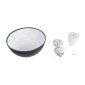 GloboStar® SERENIA 01151 Μοντέρνο Κρεμαστό Φωτιστικό Καμπάνα Μονόφωτο 1 x E27 IP20 Μαύρο & Άσπρο Γύψο - Μ40 x Π40 x Υ20cm