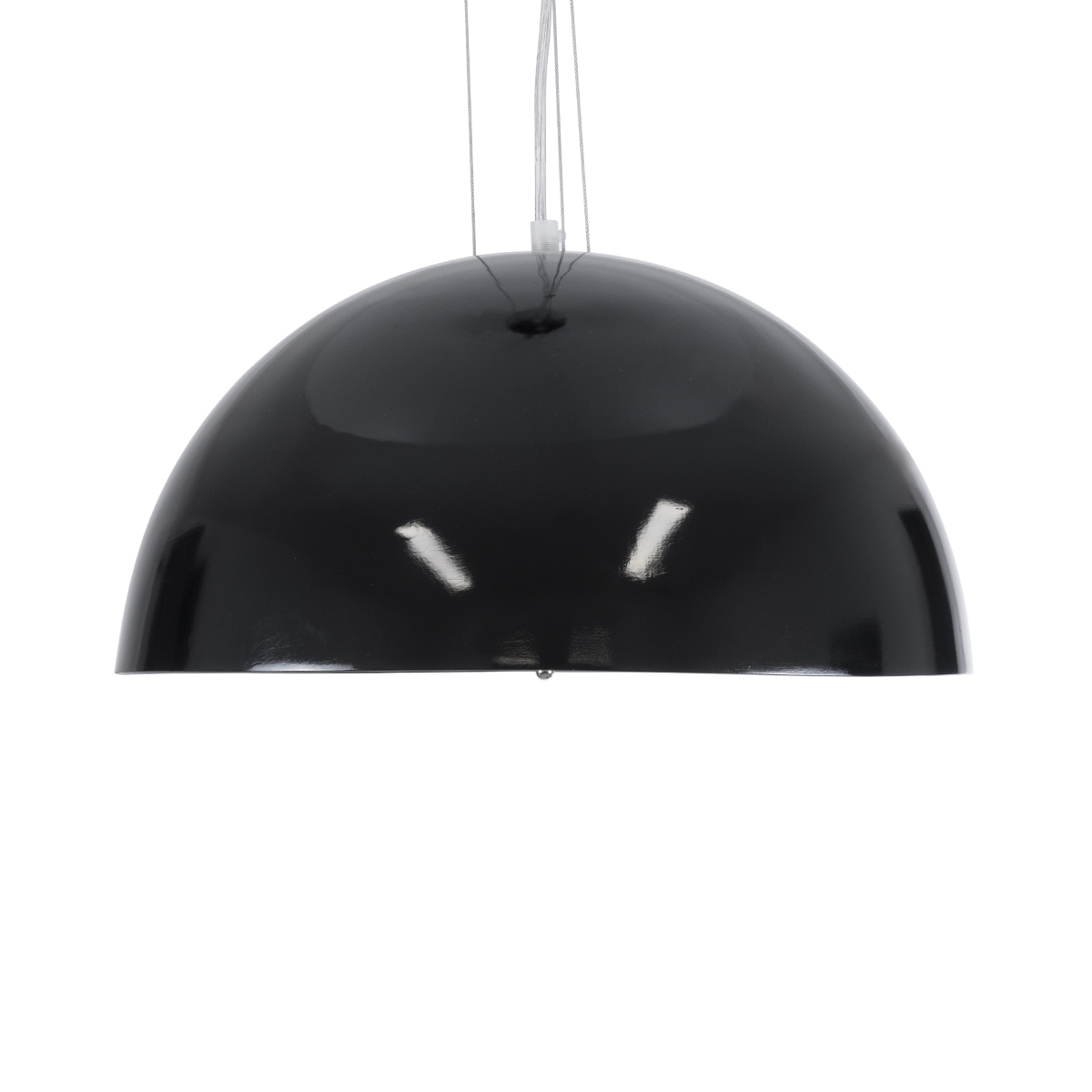 GloboStar® SERENIA 01151 Μοντέρνο Κρεμαστό Φωτιστικό Καμπάνα Μονόφωτο 1 x E27 IP20 Μαύρο & Άσπρο Γύψο - Μ40 x Π40 x Υ20cm