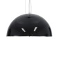 GloboStar® SERENIA 01151 Μοντέρνο Κρεμαστό Φωτιστικό Καμπάνα Μονόφωτο 1 x E27 IP20 Μαύρο & Άσπρο Γύψο - Μ40 x Π40 x Υ20cm