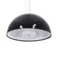 GloboStar® SERENIA 01151 Μοντέρνο Κρεμαστό Φωτιστικό Καμπάνα Μονόφωτο 1 x E27 IP20 Μαύρο & Άσπρο Γύψο - Μ40 x Π40 x Υ20cm