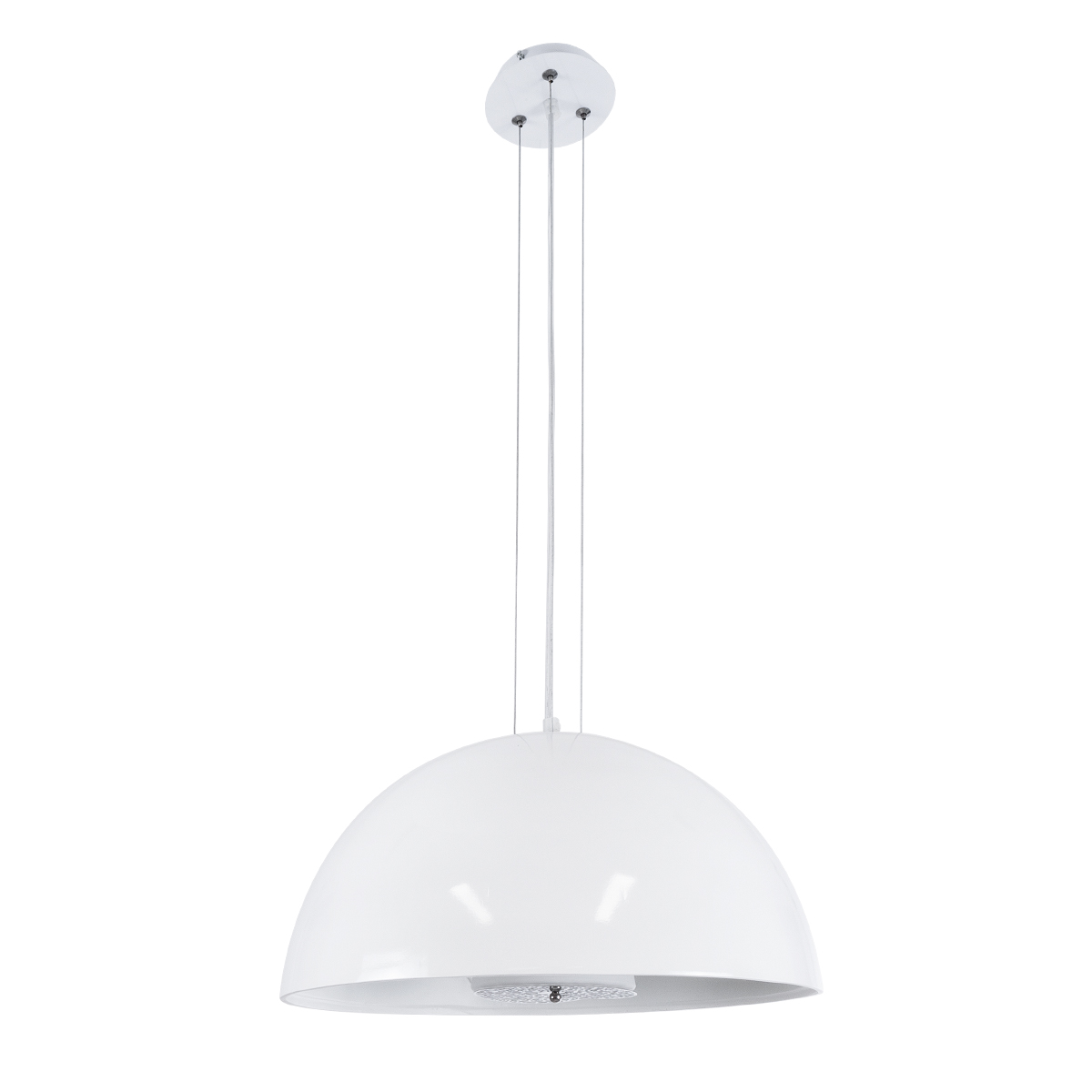 GloboStar® SERENIA 01152 Μοντέρνο Κρεμαστό Φωτιστικό Καμπάνα Μονόφωτο 1 x E27 IP20 Λευκό Γύψο - Μ40 x Π40 x Υ20cm