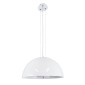 GloboStar® SERENIA 01152 Μοντέρνο Κρεμαστό Φωτιστικό Καμπάνα Μονόφωτο 1 x E27 IP20 Λευκό Γύψο - Μ40 x Π40 x Υ20cm