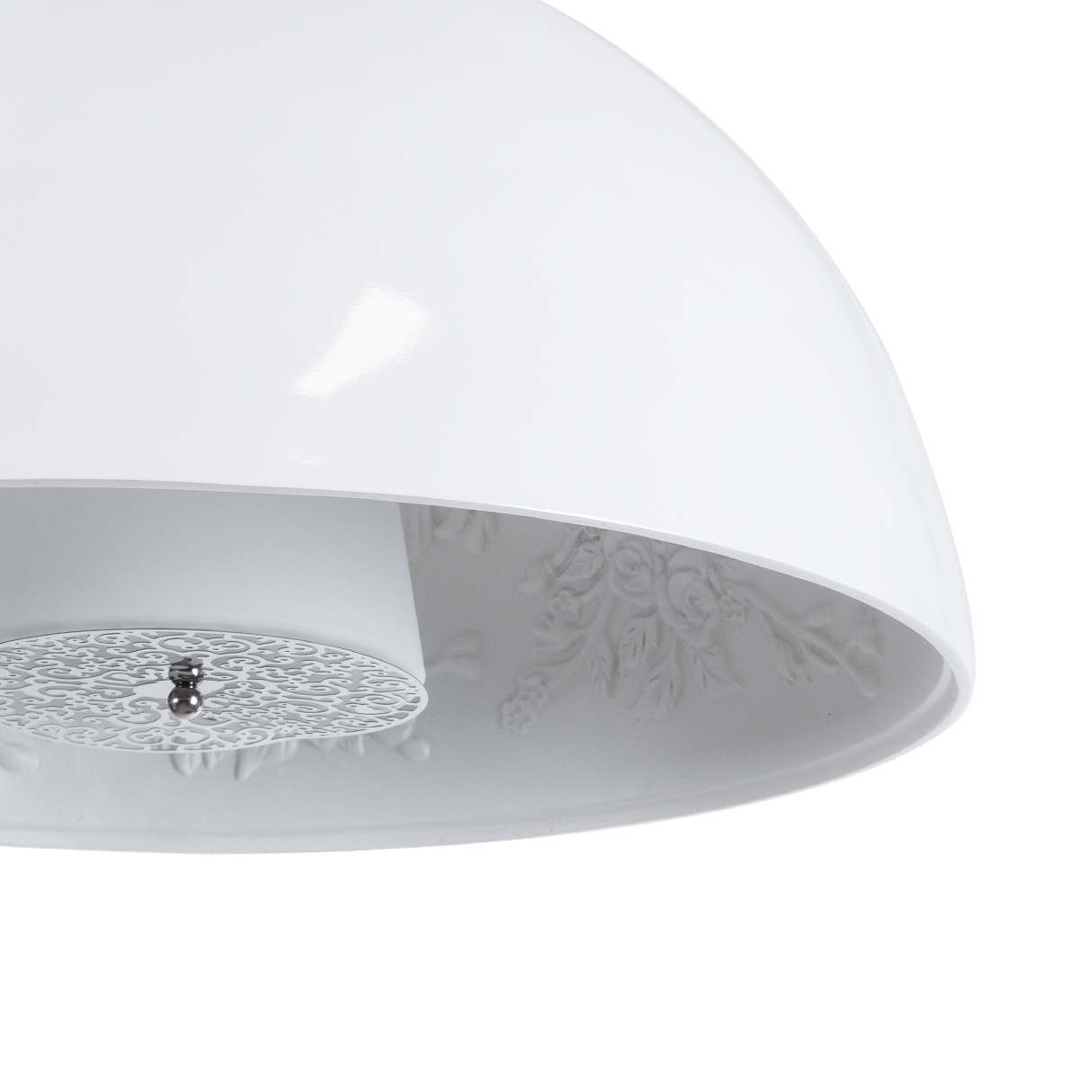GloboStar® SERENIA 01152 Μοντέρνο Κρεμαστό Φωτιστικό Καμπάνα Μονόφωτο 1 x E27 IP20 Λευκό Γύψο - Μ40 x Π40 x Υ20cm