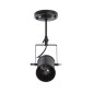 GloboStar® HOLLYWOOD 01153 Vintage Φωτιστικό Οροφής Ράγα Μονόφωτο 1 x E27 IP20 Μαύρο Μέταλλο - Μ8.5 x Π8.5 x Υ35cm