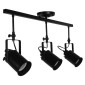 GloboStar® HOLLYWOOD 01155 Vintage Φωτιστικό Οροφής Ράγα Τρίφωτο 3 x E27 IP20 Μαύρο Μέταλλο - Μ13 x Π78 x Υ38cm