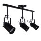 GloboStar® HOLLYWOOD 01155 Vintage Φωτιστικό Οροφής Ράγα Τρίφωτο 3 x E27 IP20 Μαύρο Μέταλλο - Μ13 x Π78 x Υ38cm