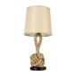 GloboStar® MONKEY FIST 01162 Vintage Επιτραπέζιο Φωτιστικό Πορτατίφ Μονόφωτο 1 x E27 με Μπεζ Σχοινί και Καπέλο Φ27 x Υ58cm