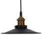 GloboStar® CARAVEL 01167 Vintage Κρεμαστό Φωτιστικό Καμπάνα Μονόφωτο 1 x E27 IP20 Μαύρο & Χρυσό Μέταλλο - Μ22 x Π22 x Υ13cm