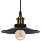 GloboStar® CARAVEL 01167 Vintage Κρεμαστό Φωτιστικό Καμπάνα Μονόφωτο 1 x E27 IP20 Μαύρο & Χρυσό Μέταλλο - Μ22 x Π22 x Υ13cm