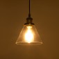 GloboStar® WICKHAM 01169 Vintage Κρεμαστό Φωτιστικό Καμπάνα Μονόφωτο 1 x E27 IP20 Διάφανο Γυαλί με Μαύρο & Χρυσό Μέταλλο - Μ18 x Π18 x Y20cm