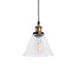 GloboStar® WICKHAM 01169 Vintage Κρεμαστό Φωτιστικό Καμπάνα Μονόφωτο 1 x E27 IP20 Διάφανο Γυαλί με Μαύρο & Χρυσό Μέταλλο - Μ18 x Π18 x Y20cm