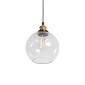GloboStar® WICKHAM 01170 Vintage Κρεμαστό Φωτιστικό Μπάλα Μονόφωτο 1 x E27 IP20 Διάφανο Γυαλί με Μαύρο & Χρυσό Μέταλλο - Μ20 x Π20 x Y25cm