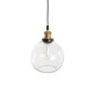 GloboStar® WICKHAM 01170 Vintage Κρεμαστό Φωτιστικό Μπάλα Μονόφωτο 1 x E27 IP20 Διάφανο Γυαλί με Μαύρο & Χρυσό Μέταλλο - Μ20 x Π20 x Y25cm