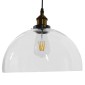 GloboStar® WICKHAM 01171 Vintage Κρεμαστό Φωτιστικό Καμπάνα Μονόφωτο 1 x E27 IP20 Διάφανο Γυαλί με Μαύρο & Χρυσό Μέταλλο - Μ30 x Π30 x Y25cm
