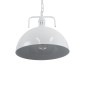 GloboStar® LARKIN 01174 Vintage Κρεμαστό Φωτιστικό Καμπάνα Μονόφωτο 1 x E27 IP20 Λευκό Μέταλλο - Μ30 x Π30 x Y28cm