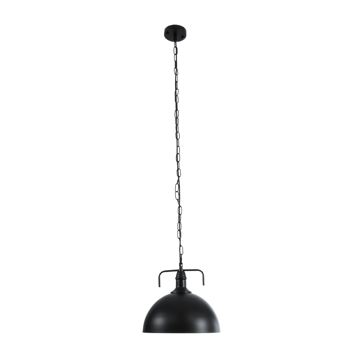 GloboStar® LARKIN 01175 Vintage Κρεμαστό Φωτιστικό Καμπάνα Μονόφωτο 1 x E27 IP20 Μαύρο Μέταλλο - Μ30 x Π30 x Y28cm