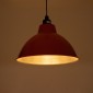 GloboStar® LOUVE 01177 Vintage Κρεμαστό Φωτιστικό Καμπάνα Μονόφωτο 1 x E27 IP20 Κόκκινο, Ασημί & Μαύρο Μέταλλο - Μ40 x Π40 x Y30cm