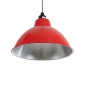 GloboStar® LOUVE 01177 Vintage Κρεμαστό Φωτιστικό Καμπάνα Μονόφωτο 1 x E27 IP20 Κόκκινο, Ασημί & Μαύρο Μέταλλο - Μ40 x Π40 x Y30cm