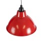 GloboStar® LOUVE 01177 Vintage Κρεμαστό Φωτιστικό Καμπάνα Μονόφωτο 1 x E27 IP20 Κόκκινο, Ασημί & Μαύρο Μέταλλο - Μ40 x Π40 x Y30cm