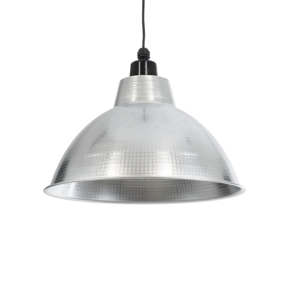 GLOBOSTAR® LOUVE 01178 Vintage Κρεμαστό Φωτιστικό Οροφής με Ντουί 1 x E27 AC 220-240V IP20 - Ασημί & Μαύρο - Μ40 x Π40 x Y30cm