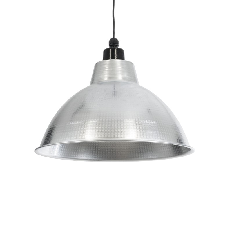 GLOBOSTAR® LOUVE 01178 Vintage Κρεμαστό Φωτιστικό Οροφής με Ντουί 1 x E27 AC 220-240V IP20 - Ασημί & Μαύρο - Μ40 x Π40 x Y30cm