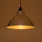 GloboStar® LOUVE 01178 Vintage Κρεμαστό Φωτιστικό Καμπάνα Μονόφωτο 1 x E27 IP20 Ασημί & Μαύρο Μέταλλο - Μ40 x Π40 x Y30cm