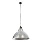 GloboStar® LOUVE 01178 Vintage Κρεμαστό Φωτιστικό Καμπάνα Μονόφωτο 1 x E27 IP20 Ασημί & Μαύρο Μέταλλο - Μ40 x Π40 x Y30cm