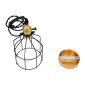 GloboStar® GALOT 01179 Vintage Κρεμαστό Φωτιστικό Πλέγμα Μονόφωτο 1 x E27 IP20 Μαύρο & Χρυσό Μέταλλο - Μ13.5 x Π13.5 x Y16cm