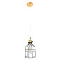 GloboStar® GALOT 01179 Vintage Κρεμαστό Φωτιστικό Πλέγμα Μονόφωτο 1 x E27 IP20 Μαύρο & Χρυσό Μέταλλο - Μ13.5 x Π13.5 x Y16cm
