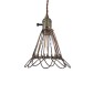 GloboStar® FLOWERON 01180 Vintage Κρεμαστό Φωτιστικό Πλέγμα Μονόφωτο 1 x E27 IP20 Χάλκινο & Μπρούτζινο Μέταλλο - Μ10 x Π10 x Y20cm