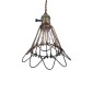 GloboStar® FLOWERON 01180 Vintage Κρεμαστό Φωτιστικό Πλέγμα Μονόφωτο 1 x E27 IP20 Χάλκινο & Μπρούτζινο Μέταλλο - Μ10 x Π10 x Y20cm
