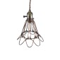 GloboStar® FLOWERON 01180 Vintage Κρεμαστό Φωτιστικό Πλέγμα Μονόφωτο 1 x E27 IP20 Χάλκινο & Μπρούτζινο Μέταλλο - Μ10 x Π10 x Y20cm