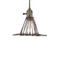 GloboStar® FLOWERON 01180 Vintage Κρεμαστό Φωτιστικό Πλέγμα Μονόφωτο 1 x E27 IP20 Χάλκινο & Μπρούτζινο Μέταλλο - Μ10 x Π10 x Y20cm