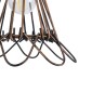 GloboStar® FLOWERON 01180 Vintage Κρεμαστό Φωτιστικό Πλέγμα Μονόφωτο 1 x E27 IP20 Χάλκινο & Μπρούτζινο Μέταλλο - Μ10 x Π10 x Y20cm